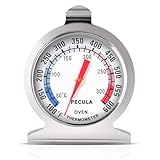 Stainless Steel Oven Thermometer 50-300°C/100-600°F, Analog Instant Read, Battery-Free Kitchen Cooking Thermometer, Hook & Stand Design Food Thermometer for Oven, Grill, Smoker, Fryer