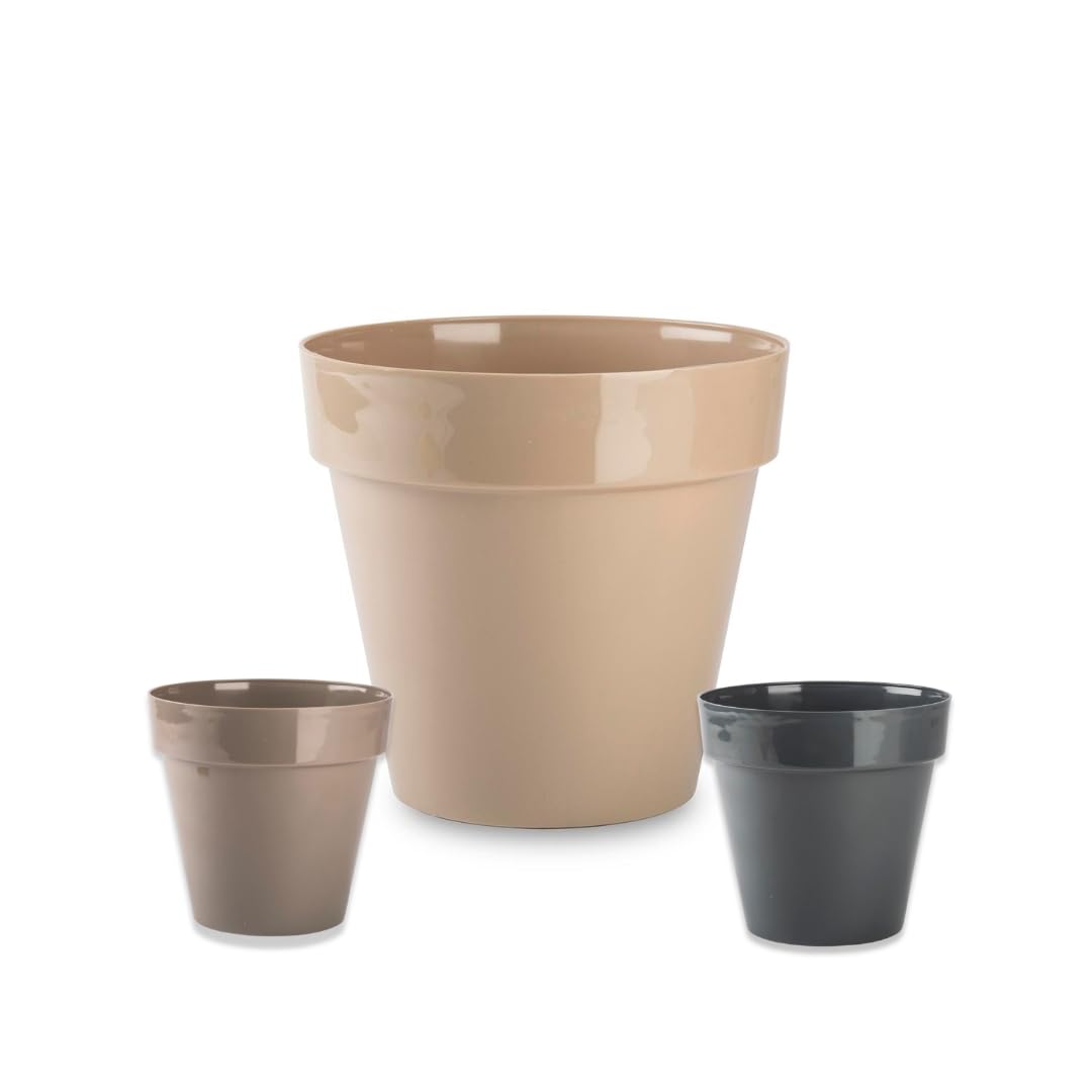 Parence.- Pequeña Maceta de plástico - 12 cm de diámetro, Ligera y Resistente, Ideal para plántulas, esquejes y Plantas de Interior - Color Aleatorio