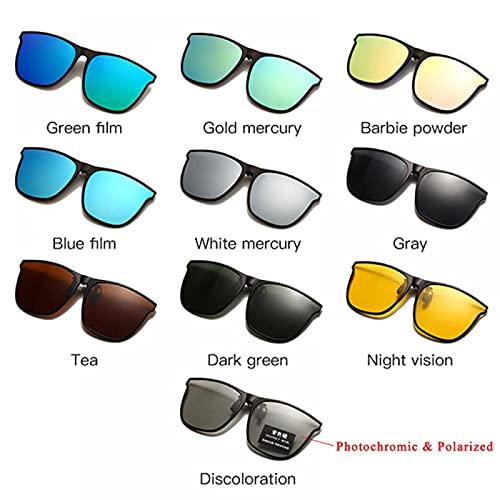 ZHOUSAN Gepolariseerde Clip Op Zonnebril Mannen Fotochromische Auto Driver Goggles Nachtzicht Bril Anti Glare Vintage… - Image 7