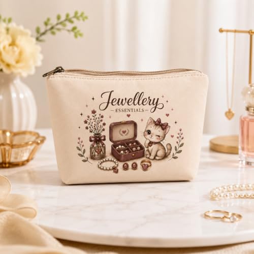 Image of DRUDRAYA Canvas Jewellery Pouch | Printed Storage Zipper Bag, Pack of 2