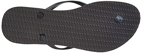 Chinelo Slim Tropical, Havaianas, Feminino, Preto/Cinza Dark Metalico, 37/38