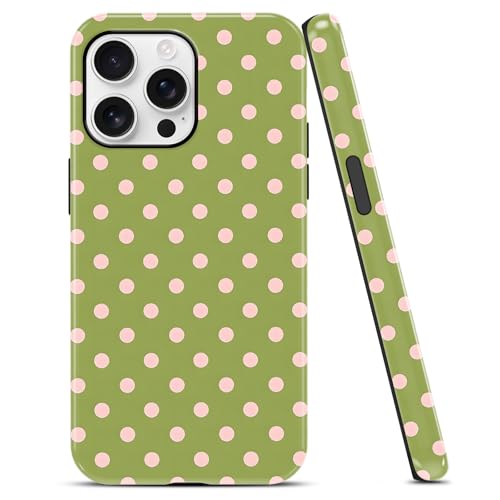 Coque protection iPhone 16 Pro Max antichoc double couche rigide à pois tendance