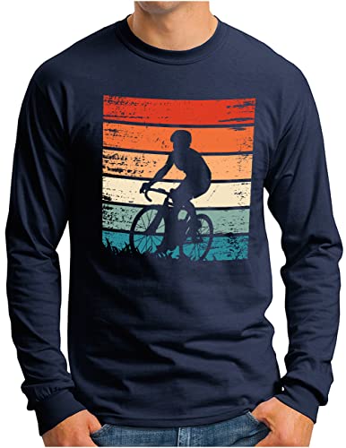 Vélo de route à manches longues OM3 pour hommes en bleu marine taille XXL