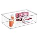 mDesign Storage Box Organizer for Vitamins, Supplements, Health Products - Set of 2, Medium, Clear
