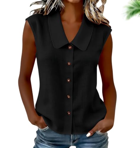 Blouse d'été sans manches col V respirante pour femme active
