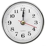 Movimento al quarzo da 65 mm di ricambio per progetti di orologi fai da te, numeri arabi, oro/argento/bianco/rosso/blu/verde, confezione da 1 (argento)