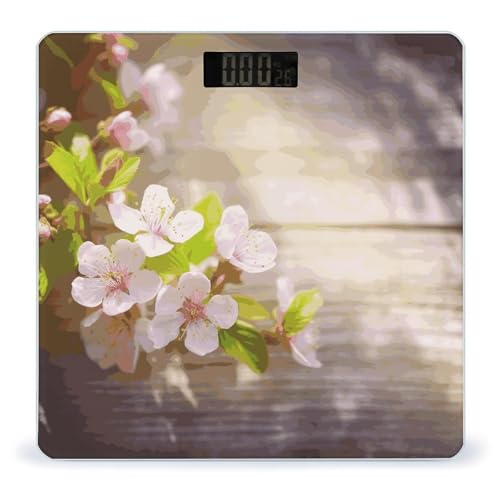 Báscula de baño digital con vidrio templado y pantalla LCD miniatura 1
