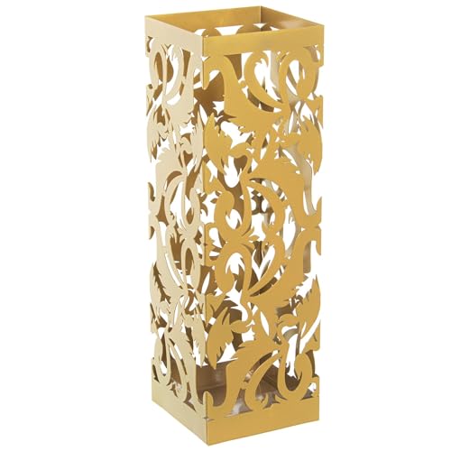 Portaombrelli effetto pelle bianco, 21 x 21 x 55 cm