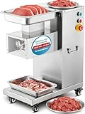 Professional 1200Lbs/H Electric Meat Dicer with Dual 3mm Removable Blades & 750W Motor – Stainless Steel Commercial Meat Processor for Kitchen & Restaurant