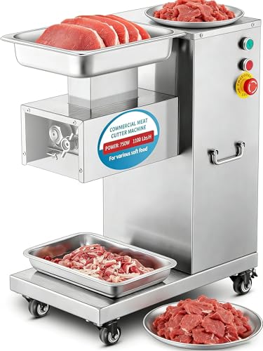 Professional 1200Lbs/H Electric Meat Dicer with Dual 3mm Removable Blades