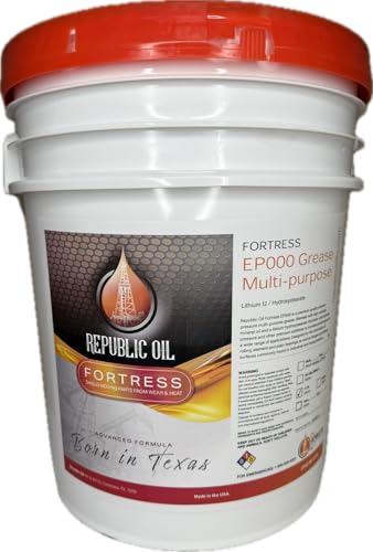 Republic Oil EP000 Lithium Extreme Pressure Multi-Purpose Industrial Grease 35LB Bucket | Amber | Lithium | Extreme Pressure | Machinery | Construction | Conveyors