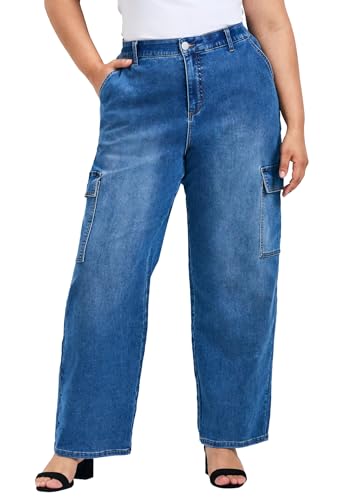 Women's Plus Size Cassidy Wide Leg Cargo Jean