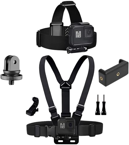 Laven & Ivory Action Camera Mount | Phone Chest Mount & Head Strap Compatible With GoPro DJI Osmo Insta360 And More | Hands-Free POV Filming for Extreme Sports & Adventures
