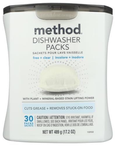 Method Dishwasher Detergent Packs Free + Clear 30 count