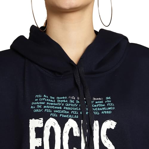 Image of Mack Jonney Printed Hooded Cotton Fleece Sweatshirt for Women-MACK32482