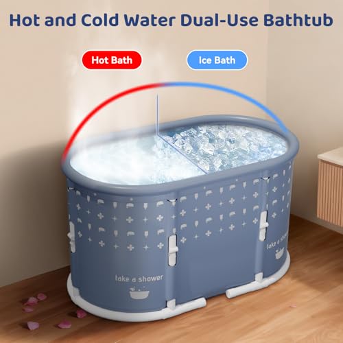 HLCZLUZ Portable Bathtub, Foldable Bathtub 37.4 x 21.6 x 21.6in, Light Gray by HLCZLUZ - Used condition - Image 8