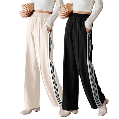 Image of GRECIILOOKS Trousers for Woman | Womens High Rise High Waist Flared Korean Style | Formal Pant for Women Office Wear| Track Pants for Womans Elegant for College & Events (Available in Plus Size)