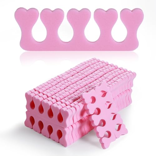 Hadnves 50 Pcs Soft Sponge Toe Separators Foam Toe Spreaders Divider Spacer for Polishing Spa Pedicure Manicure Coating Gel Painting Feet Nail Art Beauty Accessories Women Men