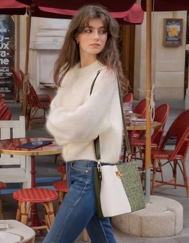 Image of KALIDI Crossbody Purses for Women Vegan Leather Bucket Bag Fashion Ladies Crossbody Handbag Shoulder Purse with Multi Pockets