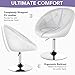 Giantex Swivel Round Vanity Chair, Height Adjustable with Back for Barber's Shop, Bar, Modern Living Room Makeup Beauty Accent Tilt Chair, White
