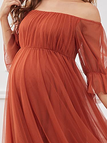 Ever-Pretty Womens Floor Length A-Line Tulle Maternity Evening Dresses For Wedding Guest Burgundy Us14 #TOP4