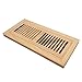 Razo Red Oak Flush Mount Floor Register, Wood Vent Cover, 4x12 Inch (Duct Opening), 3/4 Inch Thickness, with Damper, Unfinished