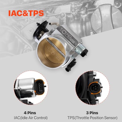 Talynx 102mm Throttle Body Assembly with TPS IAC for GM Gen III LS1 LS2 LS3 LS6 LS7 LSX LS Throttle Body 4 Bolts Silver by TALYNX - Image 3