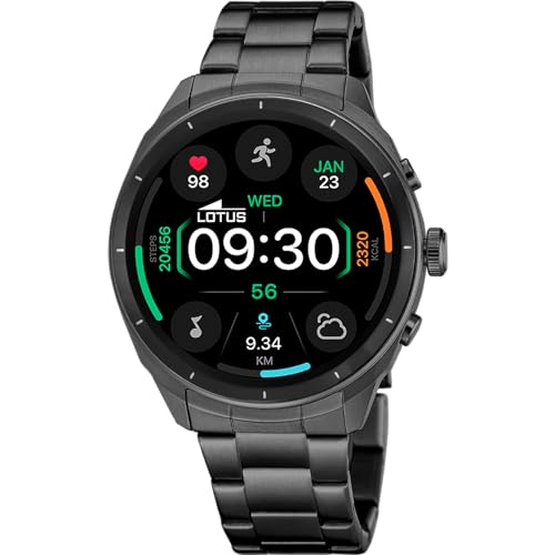 LOTUS Montre Connectée Homme – Smartwatch Homme en Acier Inoxydable 316L – Étanche IP65 – Voix IA, Contrôle de la Musique, Compteur de Pas et de Calories, Sports 50207/1 Smartime 2nd Gen