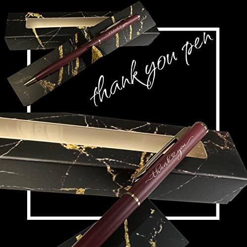 SpoonFromTheMoon Custom Gift Thank You Pen + Gift Box, Laser Engraved Pen, Teacher Gift, Boss Pen, Thank You Gift, Engraved Ballpoint Pen, Teacher Dark Red