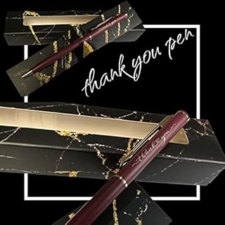SpoonFromTheMoon Custom Gift Thank You Pen + Gift Box, Laser Engraved Pen, Teacher Gift, Boss Pen, Thank You Gift, Engraved Ballpoint Pen, Teacher Dark Red