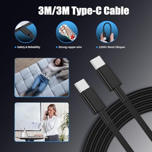 Chargeur rapide 45W Type C câble long pour Galaxy S25 et S24 portable - 5