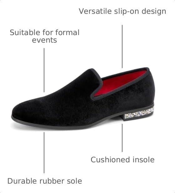 Image of JITAI Men's Dress Shoes - Casual Rubber & Leather Loafers for Men - Fashion Business Formal Wear