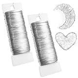 ‌2 Rollen Basteldraht Dünn, 0,3mm x 50m Silber – Schmuckdraht & Floristendraht für Modellbau,...