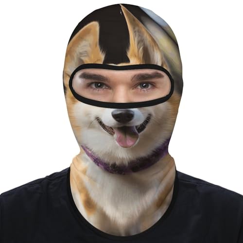 Balaclava para hombre y mujer con diseño de corgi, máscara facial para protección solar, transpirable y cubre toda la cabeza, ideal para senderismo, ciclismo, correr y conducir