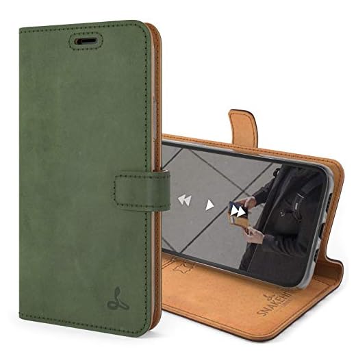 Snakehive iPhone 11 Pro Vintage Wallet || Genuine Leather Wallet Phone Case || Real Leather with Viewing Stand & 3 Card Holder || Flip Folio Cover with Card Slot (Green)