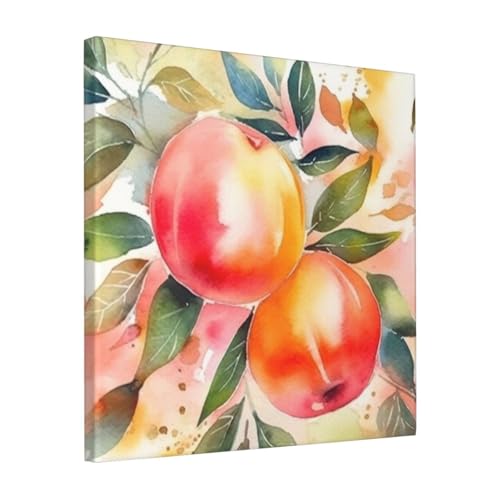 Toile murale de pêche aquarelle colorée pour décorer une chambre à coucher ou une salle de bain