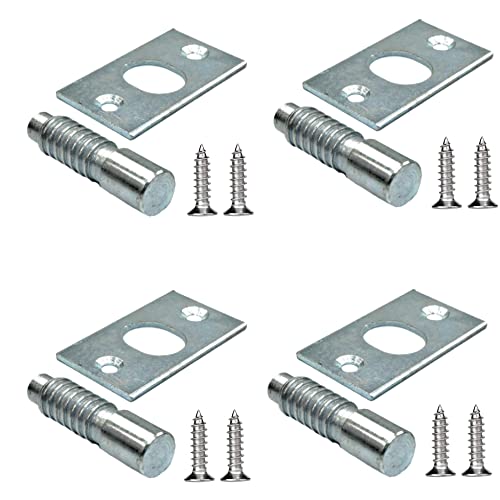 TERF® Heavy Duty Steel Hinge Bolts Including Fixing Screw for Door Frame Protection - Pack of 4, Zinc
