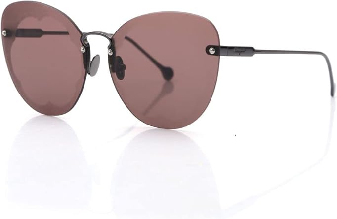 Sunglasses Salvatore Ferragamo SF 178 S FIORE 067 Shiny Gunmetal/Maple/Brown
