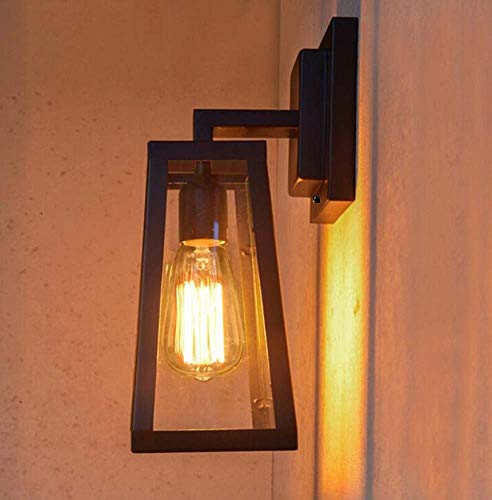 Atc® Creative Glass Box Iron Golden Triangle Rural Outdoor Indoor Balcony Bedroom Bar Restaurant Wall Lamp Sconces #TOP1