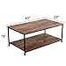 Bonzy Home Industrial Coffee Table with Storage Shelf for Living Room, Vintage Wood Look Accent Furniture with Metal Frame Cocktail Table, Easy Assembly