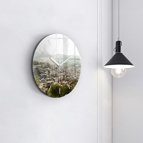 Horlogerie moderne Wallfluent de qualité supérieure avec panorama de Barcelone - 4