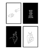 Hochwertiger Qualitätsdruck auf 300 g/m² Premiumpapier. 4er Poster Set in DIN A4 (ohne Bilderrahmen!). Ideale Größe für geläufige Rahmen-Formate, kein Zuschneiden um Abmessen notwendig.