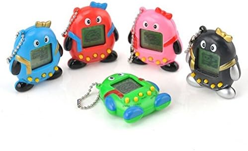 Dengguoli 1 Pc Random Color Tamagochi Pet Virtual Digital Electronic Game Machine, Nostalgic 168 pet in 1 Virtual Cyber Brinquedos (Penguin)
