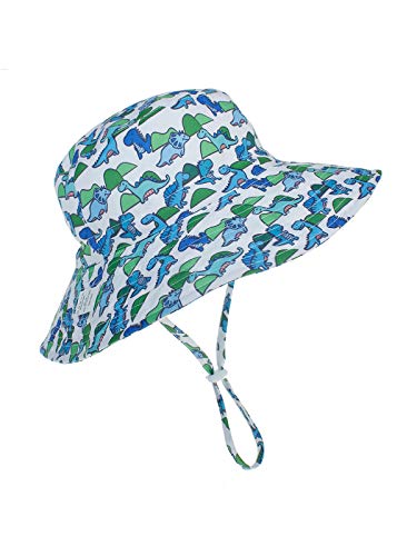 Century Star Baby Sun Hat UPF 50+ Sun Protection Toddler Hats Boys Girls Wide Brim Summer Beach Bucket Hat Dinosaur 50cm 12-24 Months