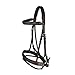 HORZE Venice Padded Synthetic Leather Snaffle Bridle with Flash and Reins - Dark Brown - Horse