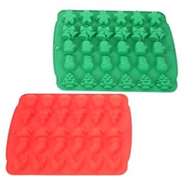 IMIKEYA 2pcs Christmas Silicone Baking Molds Candy Mold Chocolate for DIY Sweets Preparation Non-stick Food Grade Silicone