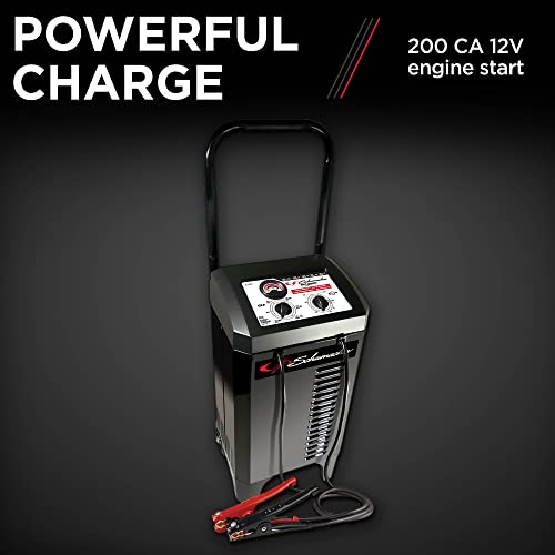Schumacher SC1446 200 Cranking Amp 6V/12V Wheeled Battery Charger and Jump Starter – For Car, SUV, Truck, and Boat – 135-Minute Manual Timer Controlled