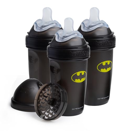 Image of Batman DC Comics - Herobility Double Anti-Colic Baby Bottles – 8.5 fl oz/240ml – 3-Pack