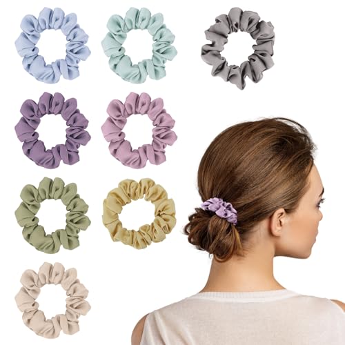 8 PCS Silk Satin Hair Ties Hair Scrunchies for Women Premium Multicolor