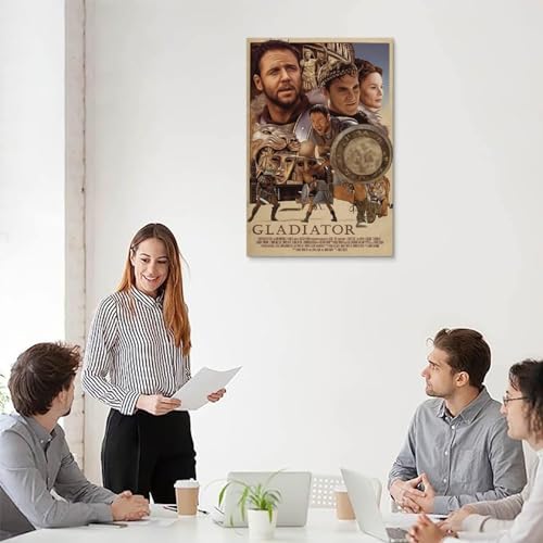 BERULL Pôster de gladiador de filme retrô em tela para presentes de decoração estética de quarto, es
